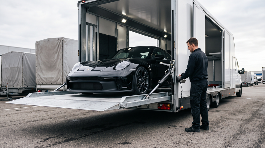 White-Glove Handling & Hydraulic Lift Gates for Low-Clearance Cars - Enclosed Car Shipping